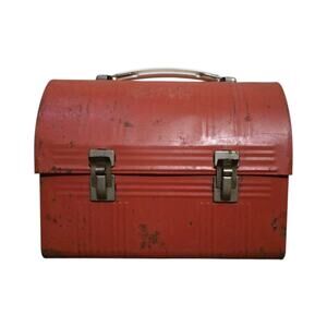 VTG Aladdin Industries Metal Dome Snap Buckle Red Lunch Box
